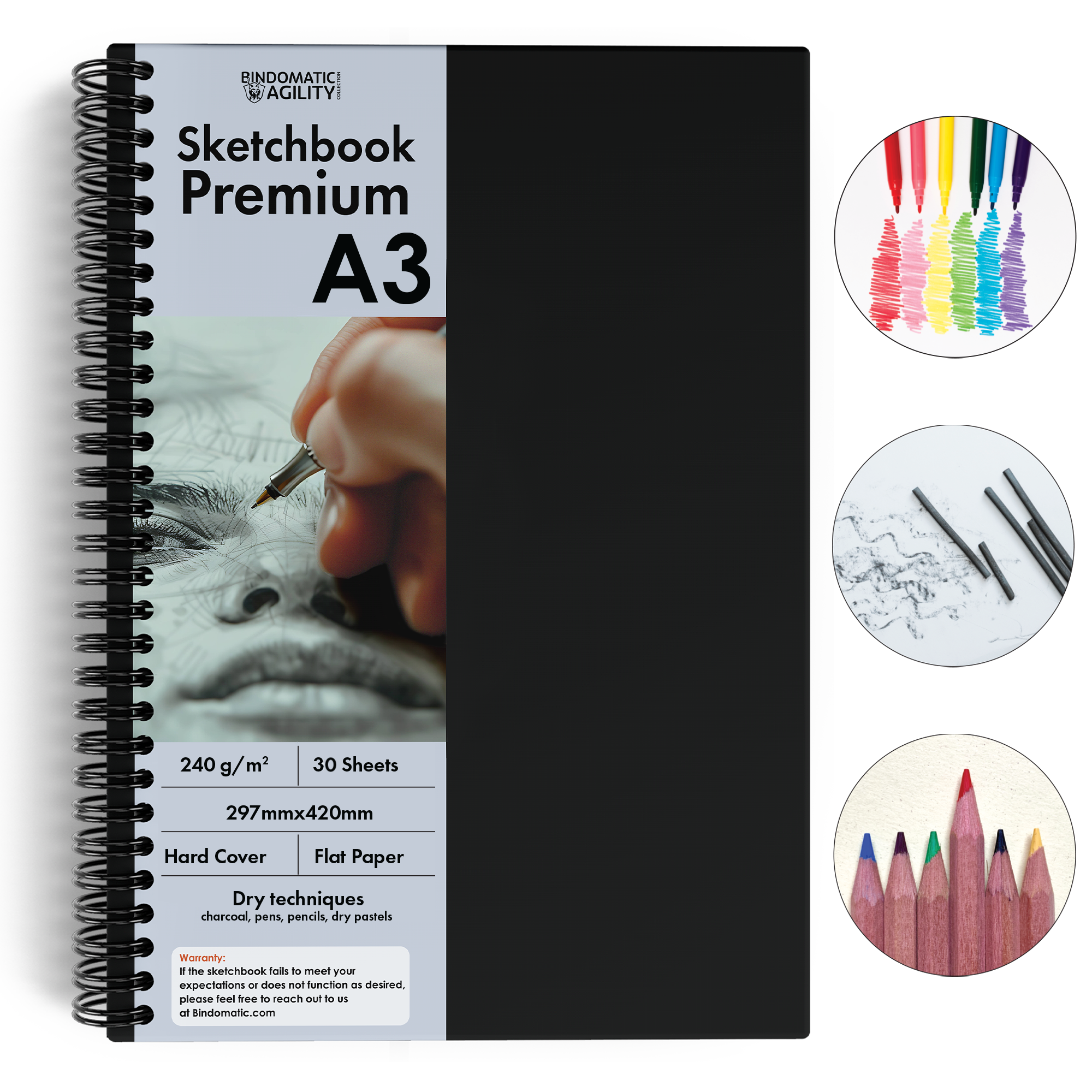 Royal & Langnickel RSB-A3 Sketchbook – Gebunden, 80 Blatt, 96 G/m², Schwarz