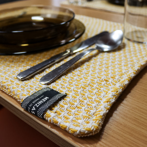 Traditional Placemats | Made in Portugal | "Navega" | Yellow | Set of 2