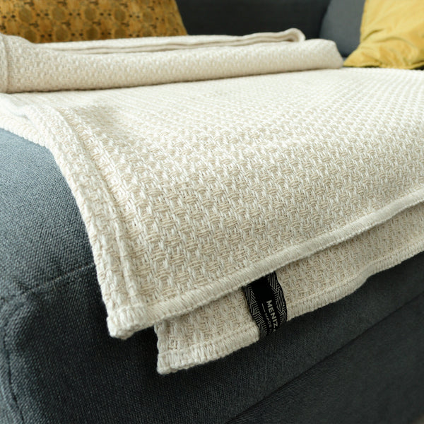 Traditional Blanket  | Made in Portugal | "Navega" | White | 170 x 220cm