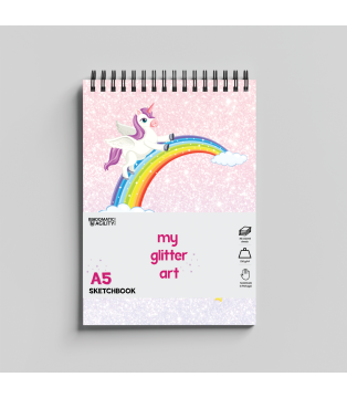 Sketchbook "My Glitter Art" Unicorn with Colorful Pages