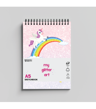  Sketchbook "My Glitter Art Unicorn" with Natural White Paper