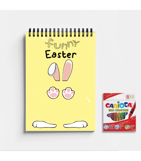 Funny Easter Yellow Book A5 + wax crayon