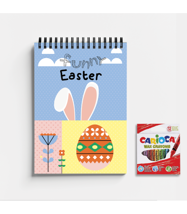 Funny Easter Multicolor Book A5 + wax crayon