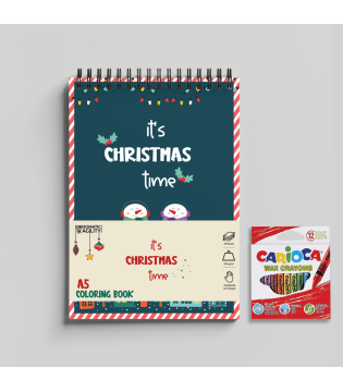 Coloring Book  "It's Christmas Time" with wax crayons 