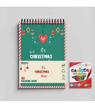 Coloring Book  "It's Christmas Time" with wax crayons 