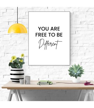  Silver Linings™ - 40x50 cm Silver - with motivational phrase:  "You are Free to be Different"